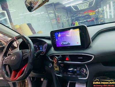 Lắp màng hình android cho xe hyundai santafe 2019