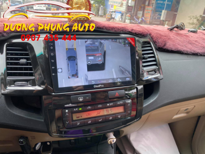 màn hình dvd android oled pro tích hợp camera 360 xe toyota fortuner 2015