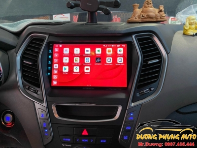 Lắp màng hình android cho xe Hyundai santafe 2017