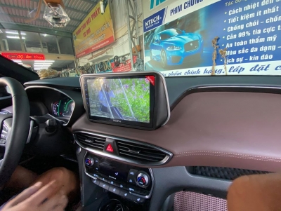 màn hình theo xe hyundai satafe 2020 oled pro